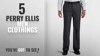 Top 10 Perry Ellis Men Clothings [ Winter 2018 ]: Perry Ellis Men's Portfolio Classic Fit Flat Front