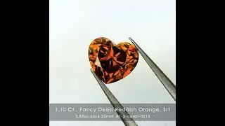 1.10ct Rare Color Fancy Red Orange Loose Natural Diamond Heart Solitaire