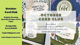 October Card Club Featuring Brightly Gleaming Specialty Designer Series Paper Christmas Cards!