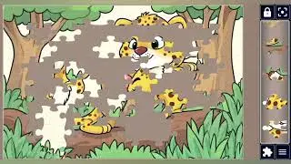 Cute Cartoon Leopard 🐆 puzzle 🎉🧩//@jigsawart4512 