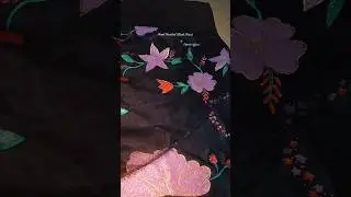 Hand Painted Black Silk Suit Design 🤌🩶 #handpainteddressmaterial #artonfabric #fabricpainting #silk