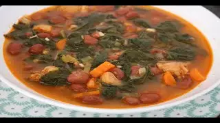 POTAJE DE ALUBIAS PINTAS CON BACALAO Y ESPINACAS