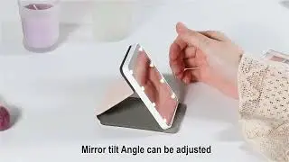 Small leather case pocket LED makeup mirror
