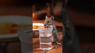 A tiny mouse eats spicy noodles 🍜🔥, jumps & screams 😱🐭, frantically searches for water 💦.