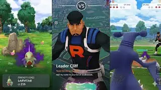 Beating Cliff Larvitar CP 2961 Team in Pokemon GO (2025) | Rocket Leader Gameplay & Catching