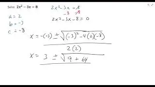 A2 Lesson 9.5 (Solving Quadratic Equations by the Quadratic Formula)