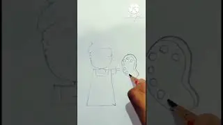 cute little painter easy drawing #shorts #easydrawing #cute