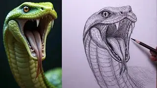 How to draw a realistic snake step by step  | beginners Sketch drawing Tutorial