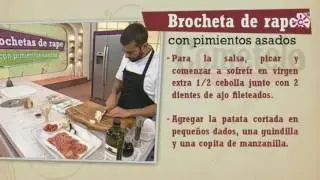 Repaso Brocheta de rape con pimientos asados