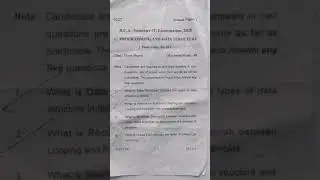 BCA 2nd Semester Examination 2020. C Progragramming and Data Structure