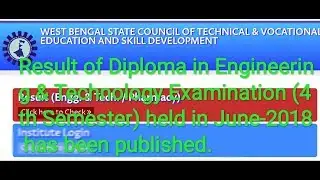 diploma 4th sem result published 2018 in WBSCTE.