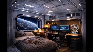 Space Living Room | Relaxing Planetary Orbit Ambience with Smooth Deep Rumble