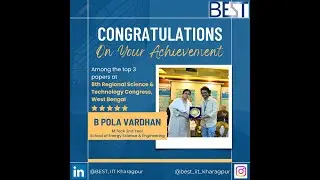 Behara Pola Vardhan| BEST Group, IIT Kharagpur| West Bengal State Science & Technology Congress 2025