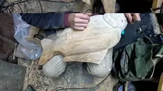 Carving Dorsal fin on my biggest carp. #woodcarving#fishing#woodart# fish#carp