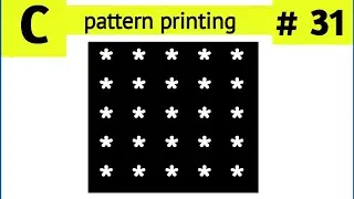 Square Star Pattern Program in C | Printing Star Pattern in C | How to Print Patterns in C|C program