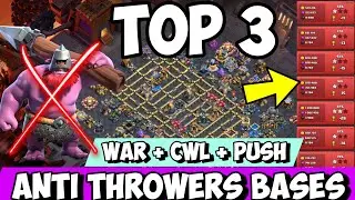 🔥 TOP 3 TH18 Anti-Throwers Bases 2026 | UNBREAKABLE Defense | Anti 3 Star Legend & War