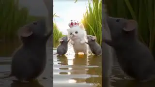 Fluffy White Cat with Crown Sits on a Finger #Cat​Kitten​ #Cute #Cat​Cute #Kitten​Fluffy #Cat​Pet​
