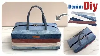 how to sew a small denim travel bag tutorial from old jeans,jeans bag diy , small tote bag patterns