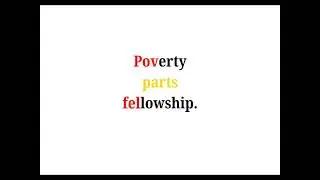 Cool Phrases - Poverty parts fellowship.