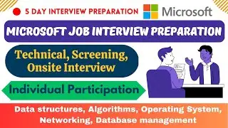 Microsoft Free Job Interview Preparation | Prepare for Microsoft in 5 Days | Salary upto 45 LPA