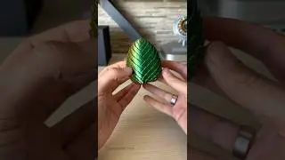 3D-Printing Threaded Seamless Dragon Scale Egg Container + Articulated Crystal Dragon #3dprinting
