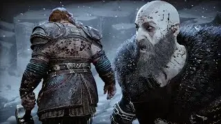 Сцена битвы Кратоса с Тором &mdash; God of War Ragnarok (броня чёрного медведя) &mdash; геймплей PS5 (4K 60 к...