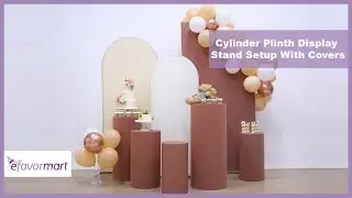 Cylinder Plinth Display Stand Setup With Covers | Pedestal Covers | eFavormart.com