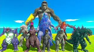 Team Kong x Godzilla vs Team King Ghidorah x Destoroyah - Animal Revolt Battle Simulator