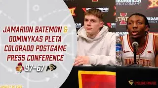Доминикас Плета и Джамарион Батемон провели послематчевую пресс-конференцию после победы со счето...