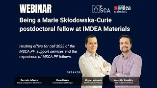 Webinar - Being a Marie Skłodowska-Curie Actions Postdoctoral Fellow at IMDEA Materials Institute