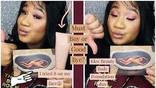 KKW Body foundation COLLECTION In depth honest review and demo first impression I USED IT ON MY FACE