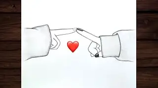 BFF Hand Drawing - easy step by step / How to draw two hands connecting /Pencil sketch for beginners