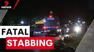 Police hunting for armed person responsible for fatal stabbing of man in Brisbane | 7 News Australia