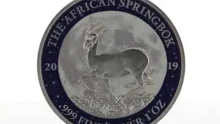 Gabon AFRICAN SPRINGBOK MOON LANDING Krugerrand Apollo-11 50th Silver Coin 1000 Francs 2019 1 oz