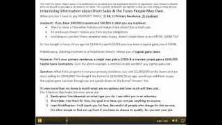 Short sale tax implecations Video By Jason Stewart