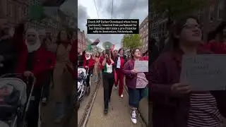 Dutch MP Esther Ouwehand joins a pro-Palestine rally in Amsterdam, Netherlands #gaza #shorts