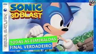 SONIC 3D BLAST (SEGA SATURN) | FINAL VERDADEIRO COM TODAS AS ESMERALDAS!