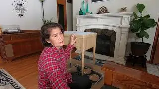#ChalkPainting a Mid Century Modern Sewing Table