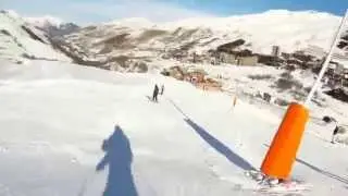 Валь Торанс (Val Thorens), Франция 2015 - 12.01.- спуск в Ле Меньюир