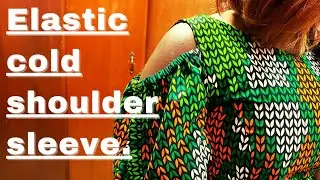 How to make Cold shoulder sleeve with elastic , Cutting and Stitching.