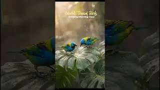 Colorful Tropical Birds Drinking Morning Dew | Peaceful Forest Nature 4K