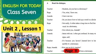 class 7 english book 2026 page 11 || Class seven english unit 2 lesson 1 | English class 7 page 11 |