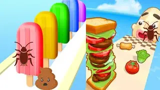 Ice Cream Stack Runner vs Sandwich Runner Gameplay #sandwichrunner  #icecreamstack 