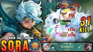 This is Insane!! Sora 31 Kills, MVP 17.7 Points!! - Build Top 1 Global Sora ~ MLBB