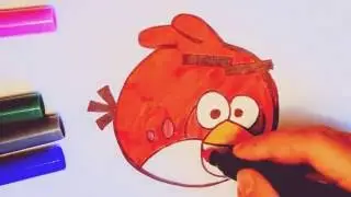 Рисуем Энгри Бердз. How to Draw Red Angry Birds