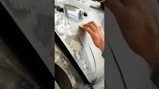 Applying gray putty on door nicely #art #artist  #automobile  #ararautozoneas