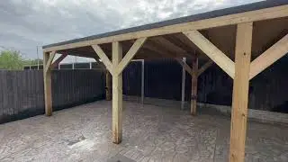 Custom wooden gazebo with firestone rubber roof