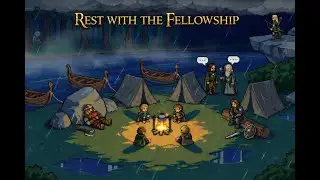 The Fellowship's Campfire 🔥 Pixel Art Ambience with Rain & River Sounds (LOTR)