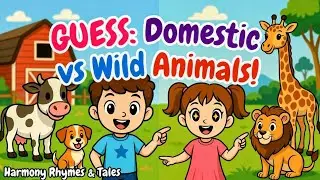 Guess the Animals! 🐶🦁 Domestic vs Wild Animals for Kids | Fun Animal Quiz(@Harmony Rhymes &Tales )
