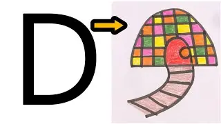Drawing with letter D / Draw igloo / Draw house / Alphabet drawing